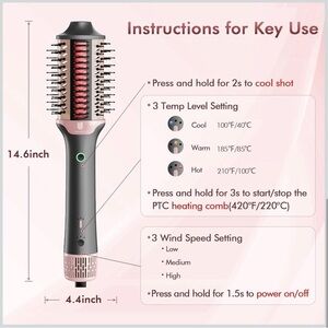 Professional Hair Styling Brush with Heat Settings